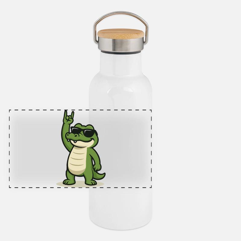 Croc à bascule Gourde isotherme avec bouchon en bambou