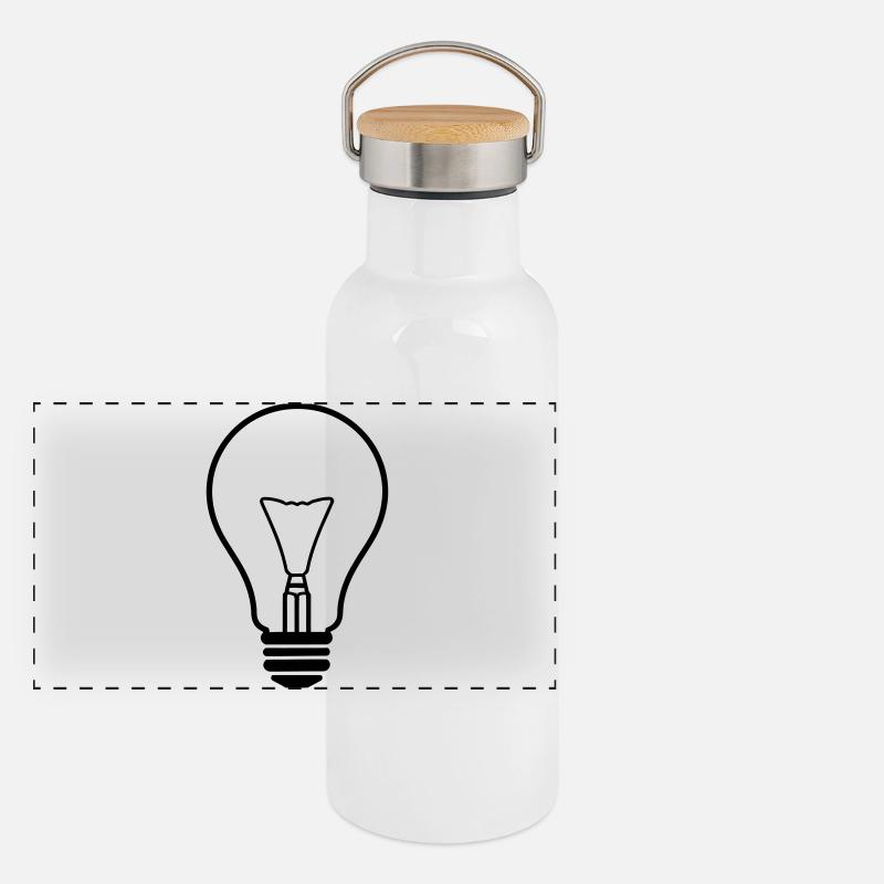 Conception d’ampoule créative lumineuse Gourde isotherme avec bouchon en bambou