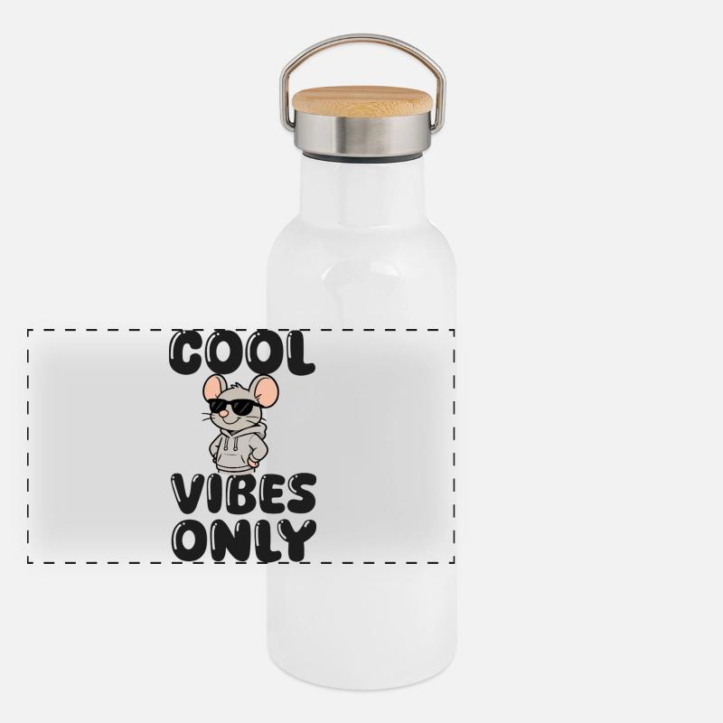 maus-sonnenbrille-cool- Panorama Thermosflasche mit Bambusdeckel