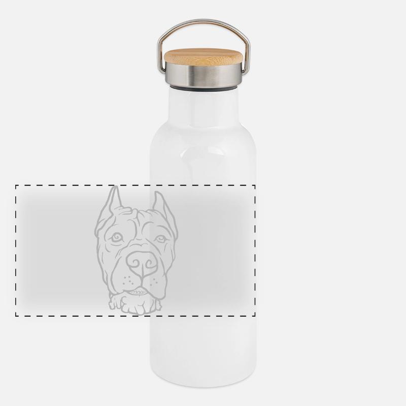 Cane Corso Kopf Panorama Thermosflasche mit Bambusdeckel
