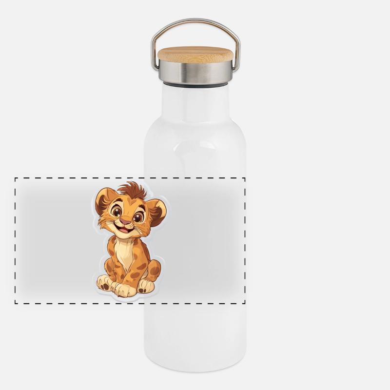 Lion Panoramic Thermal Bottle with Bamboo Lid