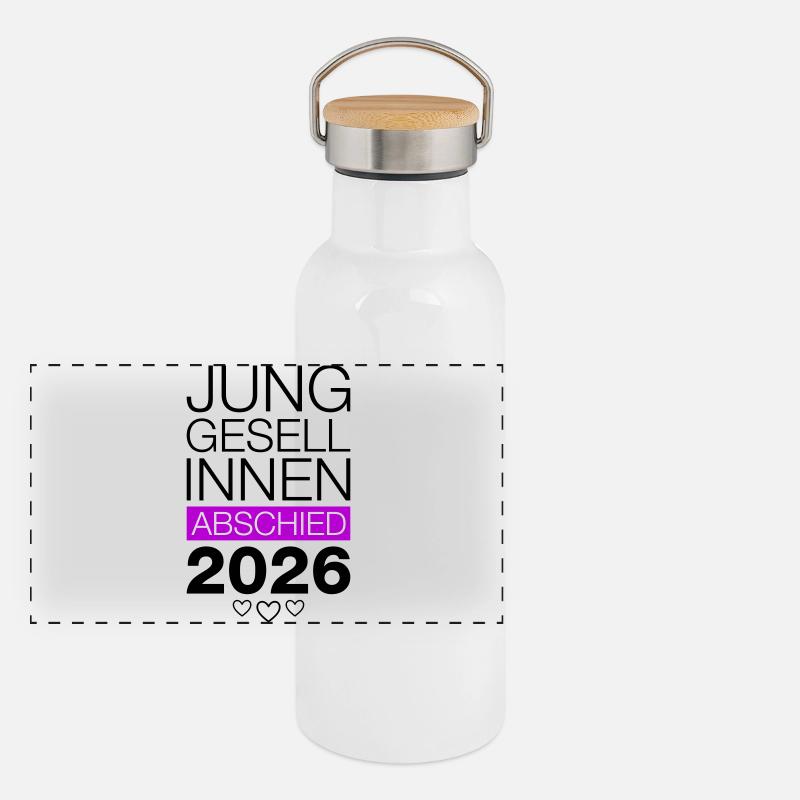Junggesellenabschied 2026 Jga Panorama Thermosflasche mit Bambusdeckel