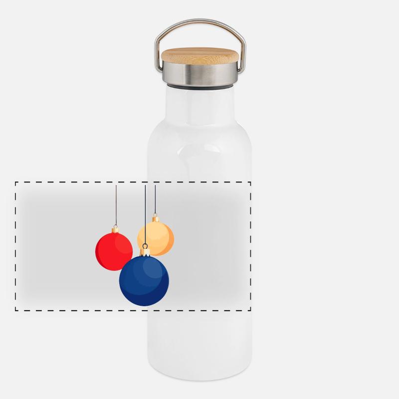 Weihnachtskugeln aufhängen Panorama Thermosflasche mit Bambusdeckel