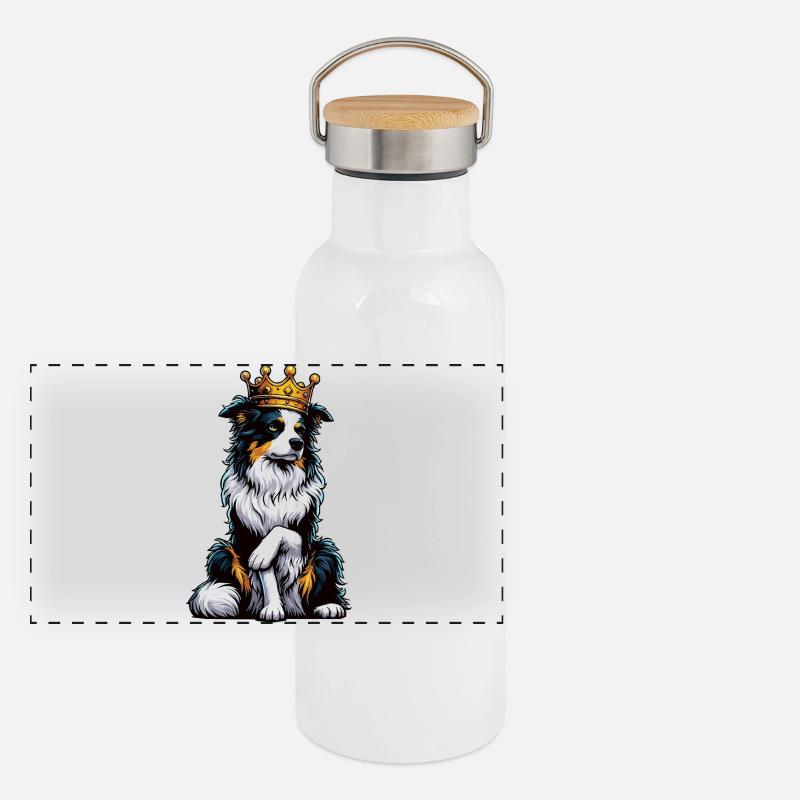 Australian Shepherd Aussie Aussiebesitzer Aussies Panorama Thermosflasche mit Bambusdeckel