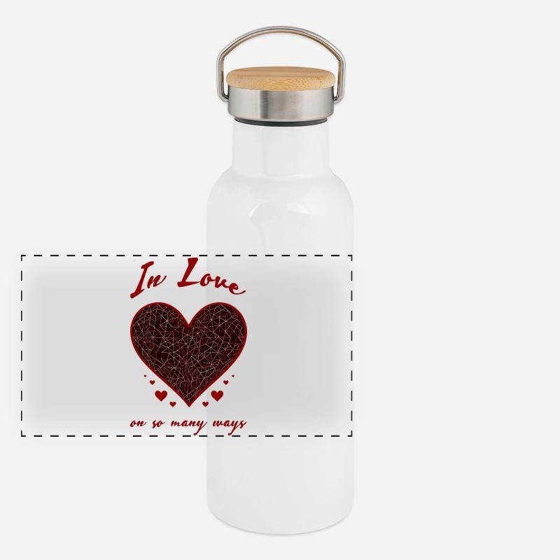 In Love - Déclaration d’amour stylée pour les couples Gourde isotherme avec bouchon en bambou