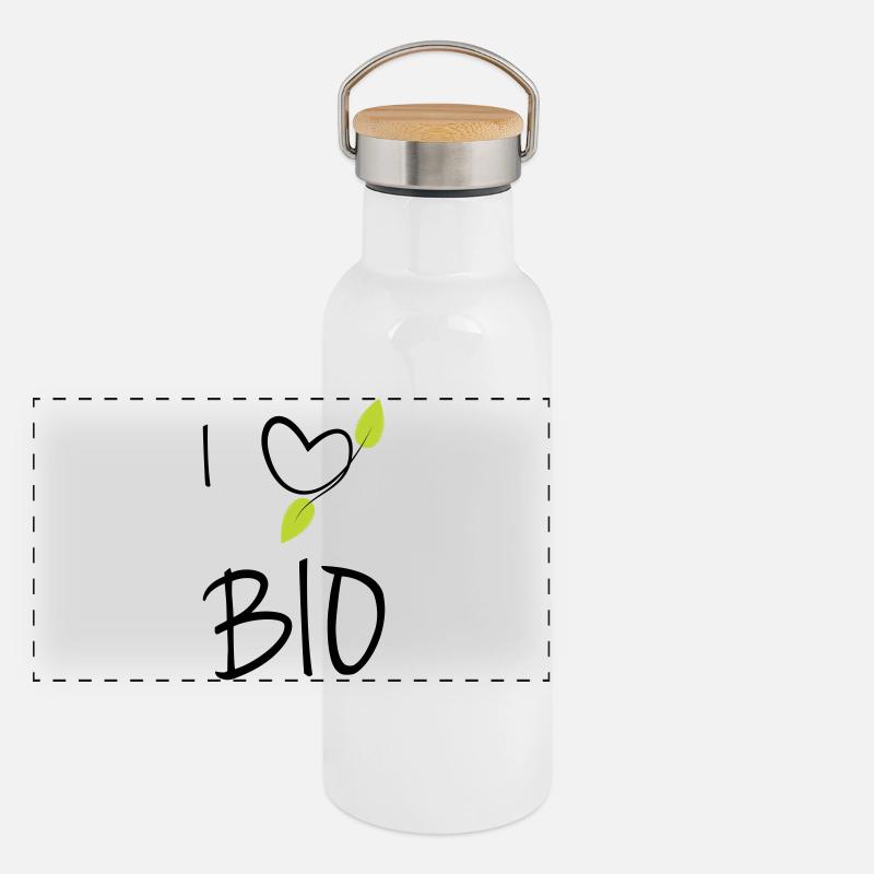 Lebensstil Ich liebe Bio Umweltfreundlich Panorama Thermosflasche mit Bambusdeckel