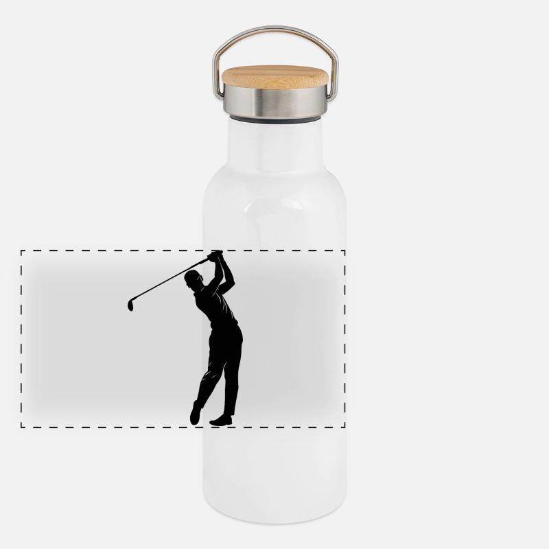 Golfer Panoramic Thermal Bottle with Bamboo Lid