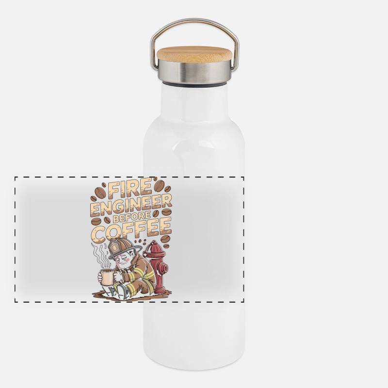 Fire Engineer Before Fire Service Coffee Lover Panoramic Thermal Bottle with Bamboo Lid