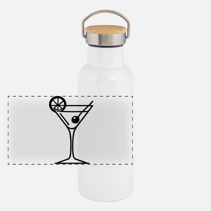 Cocktail Panorama Thermosflasche mit Bambusdeckel