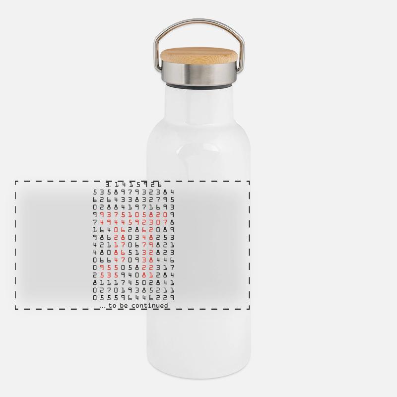 pi - 3,14159265 - nerd - mathematik Panoramic Thermal Bottle with Bamboo Lid