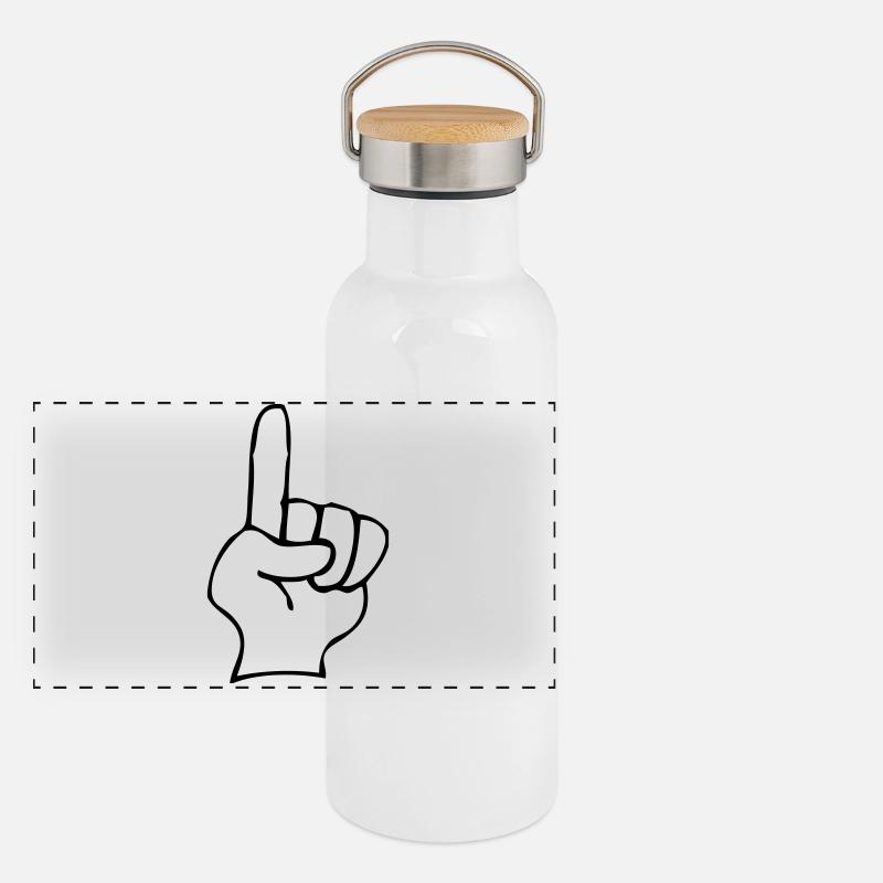 Zeigefinger Panorama Thermosflasche mit Bambusdeckel