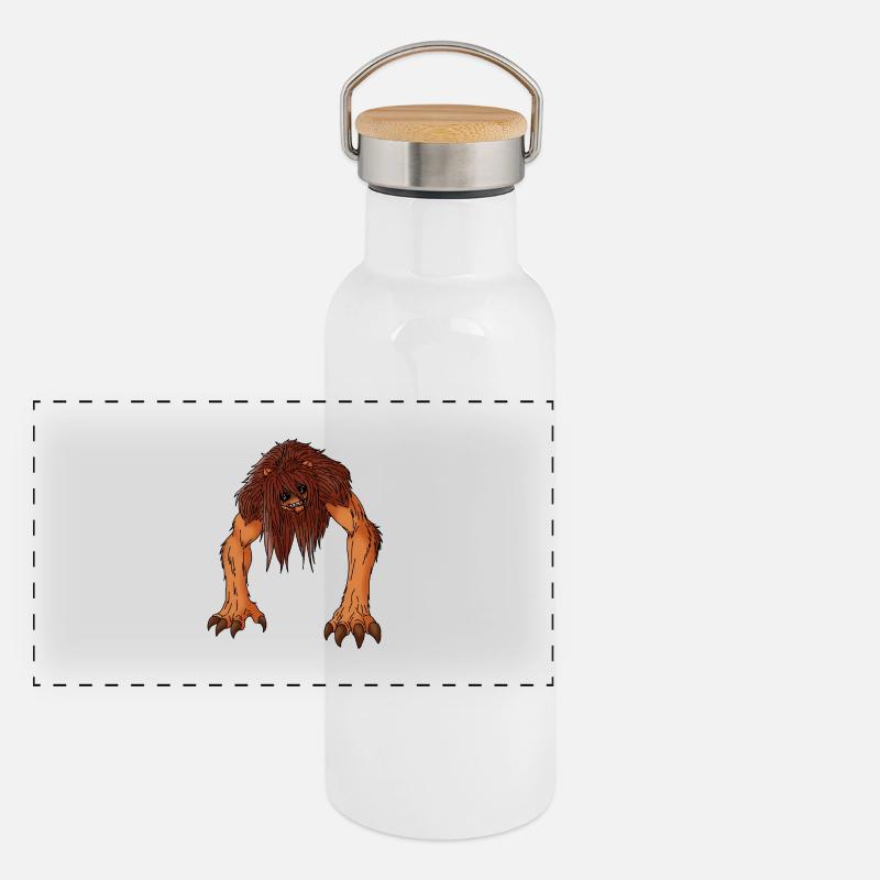 Cephaloga - Panorama Thermosflasche mit Bambusdeckel - Weiß