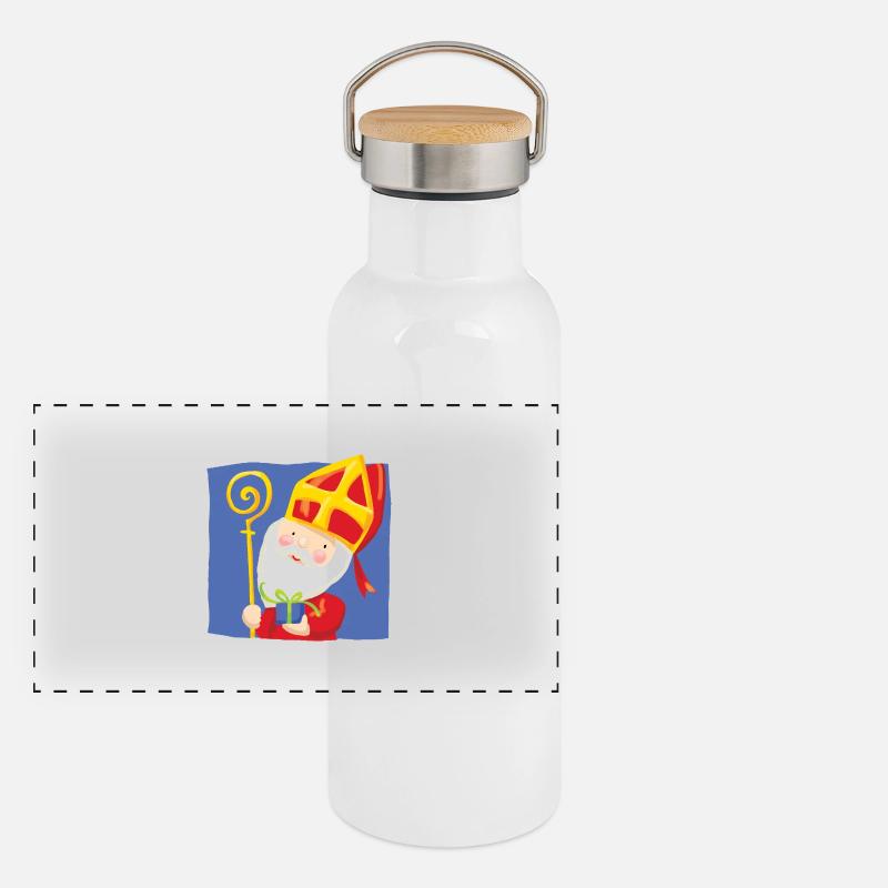 Sint Blauw Panoramic Thermal Bottle with Bamboo Lid