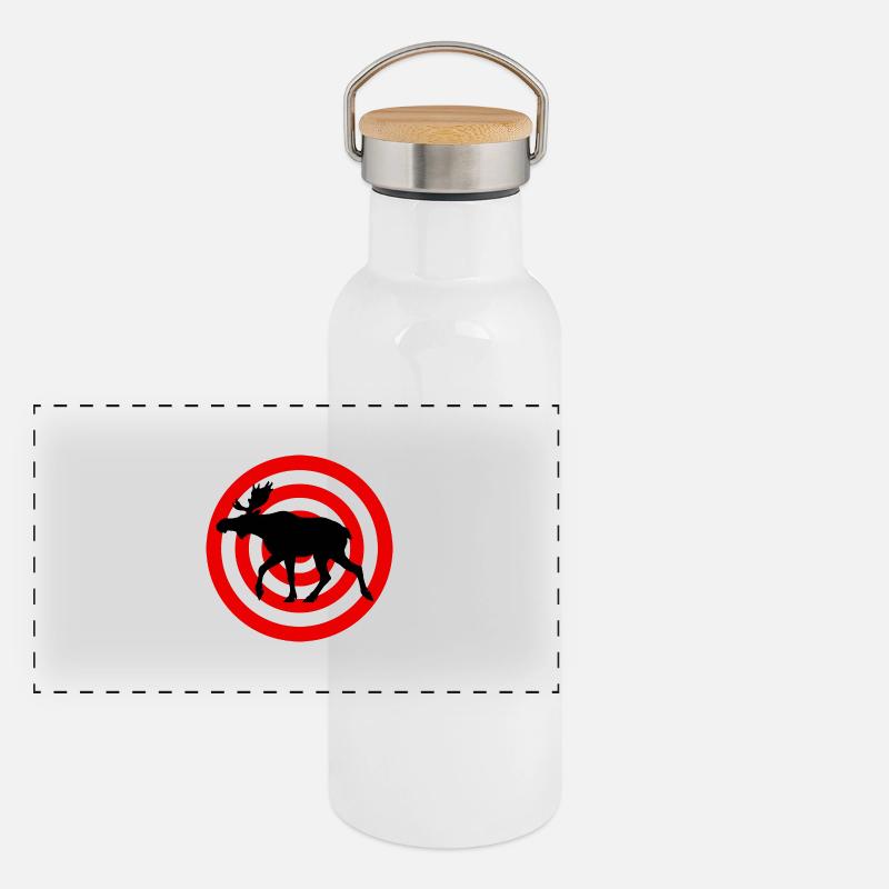 Chasse à l'orignal Gourde isotherme avec bouchon en bambou