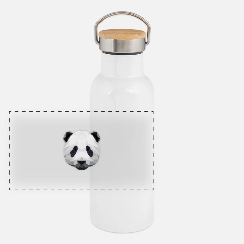 LowPoly "Panda" Panoramic Thermal Bottle with Bamboo Lid