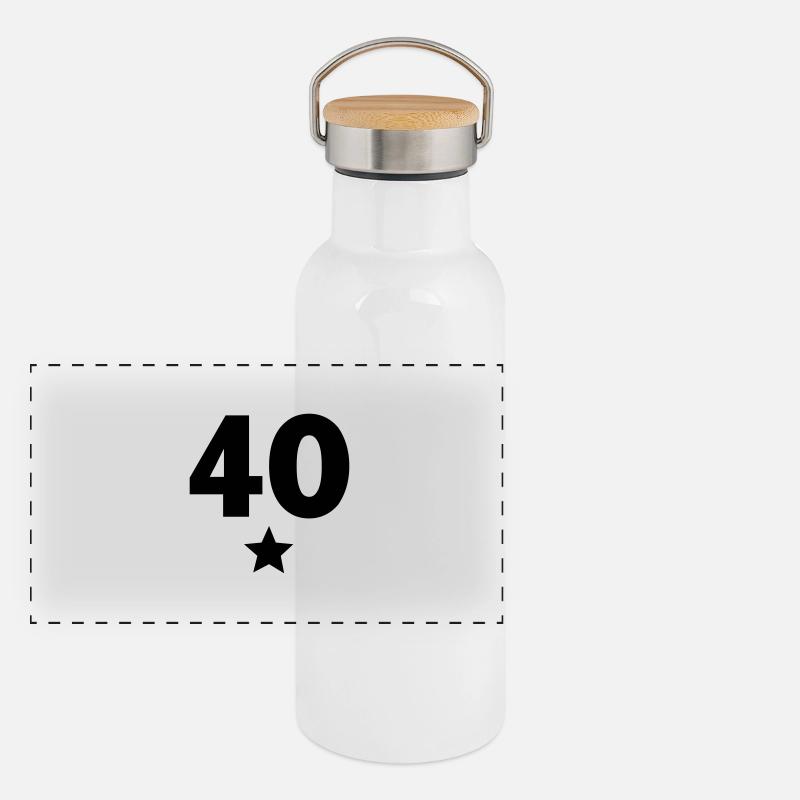 40 mit Stern / 40 with star(1c) Panorama Thermosflasche mit Bambusdeckel
