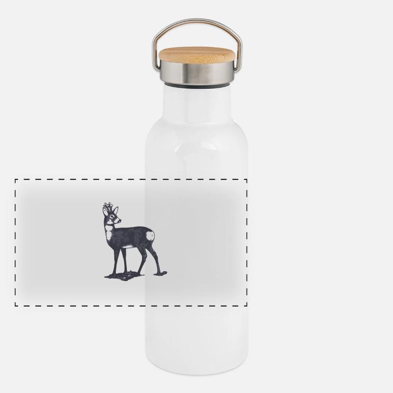 deer Panorama Thermosflasche mit Bambusdeckel