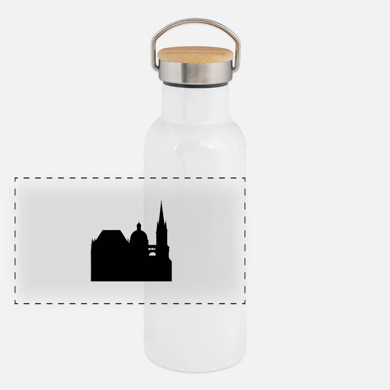 aachener dom Panorama Thermosflasche mit Bambusdeckel