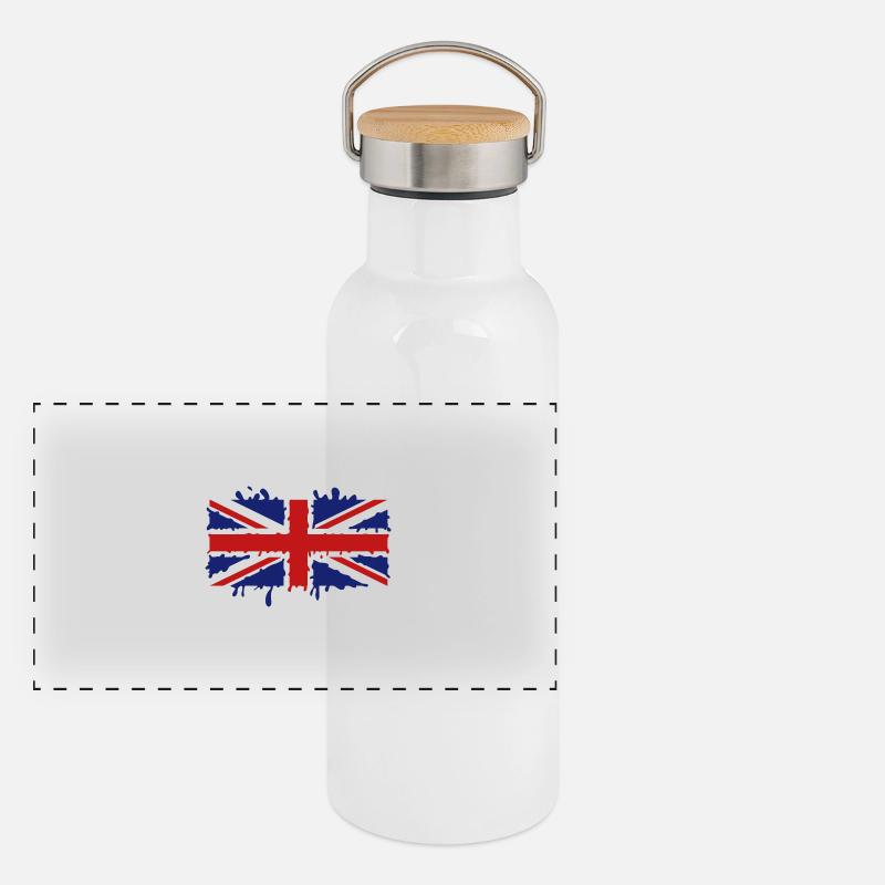 Dripping Union Jack Panoramic Thermal Bottle with Bamboo Lid