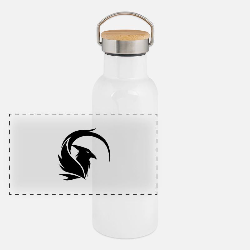 Phoenix Emblem Panorama Thermosflasche mit Bambusdeckel