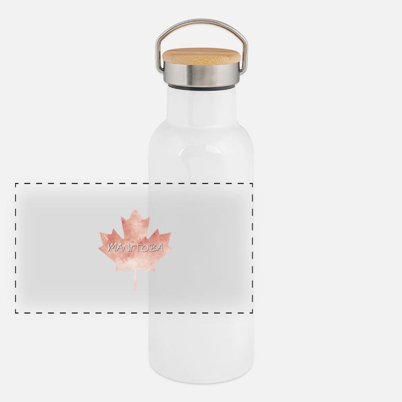 Manitoba Maple Leaf Panoramic Thermal Bottle with Bamboo Lid