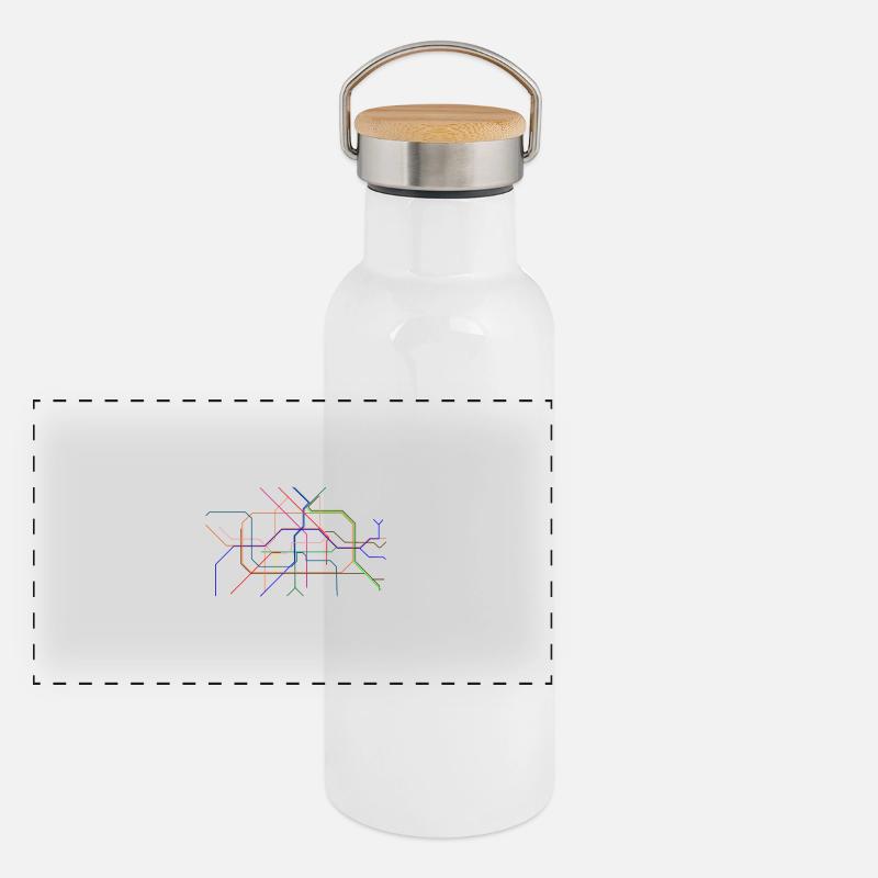 Panorama Thermosflasche mit Bambusdeckel