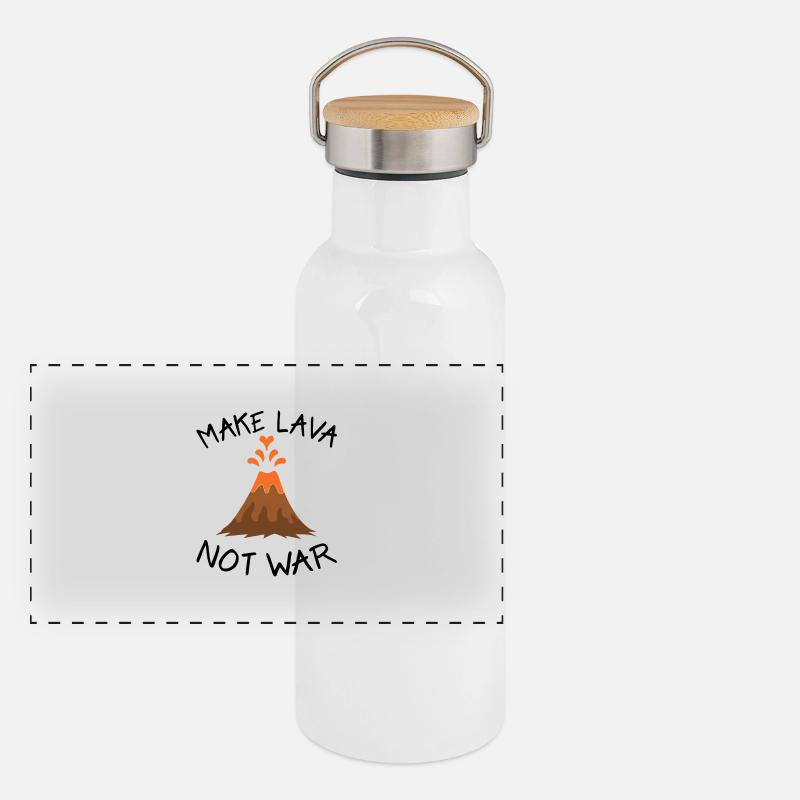 make lava not war Panoramic Thermal Bottle with Bamboo Lid