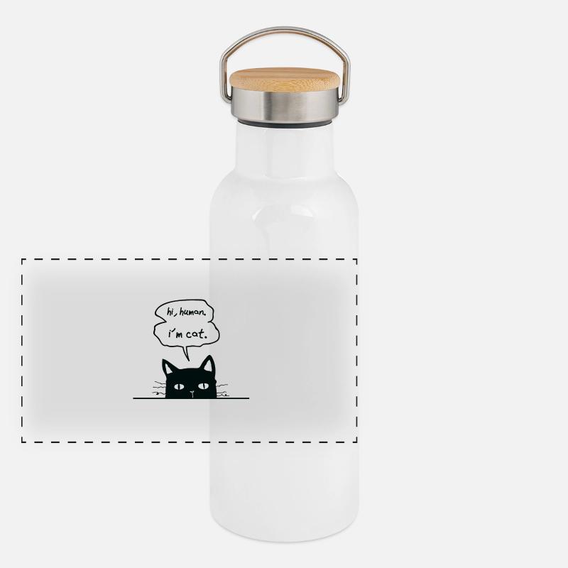 cat lovers Panoramic Thermal Bottle with Bamboo Lid