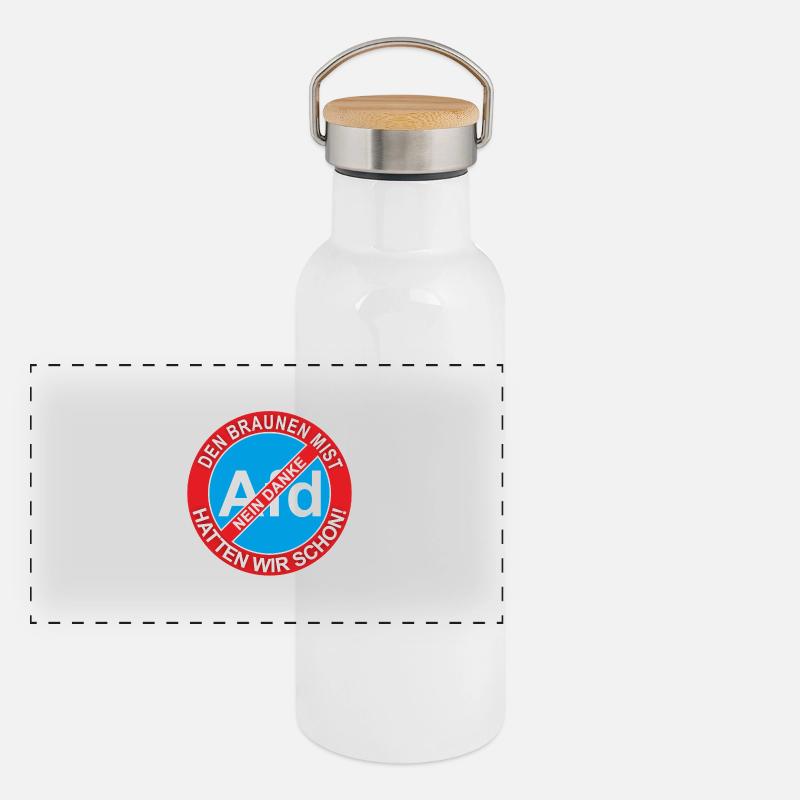 Afd Nein Danke Panorama Thermosflasche mit Bambusdeckel