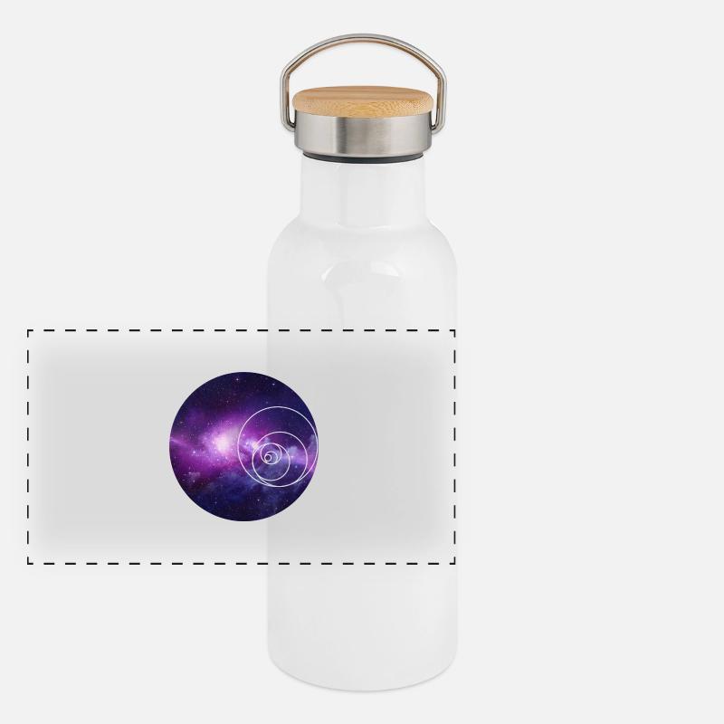 Galaxy Circle Panorama Thermosflasche mit Bambusdeckel