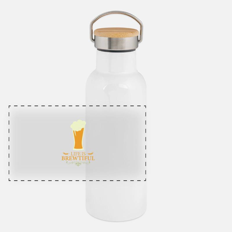 BREWTIFUL BEER Panoramic Thermal Bottle with Bamboo Lid
