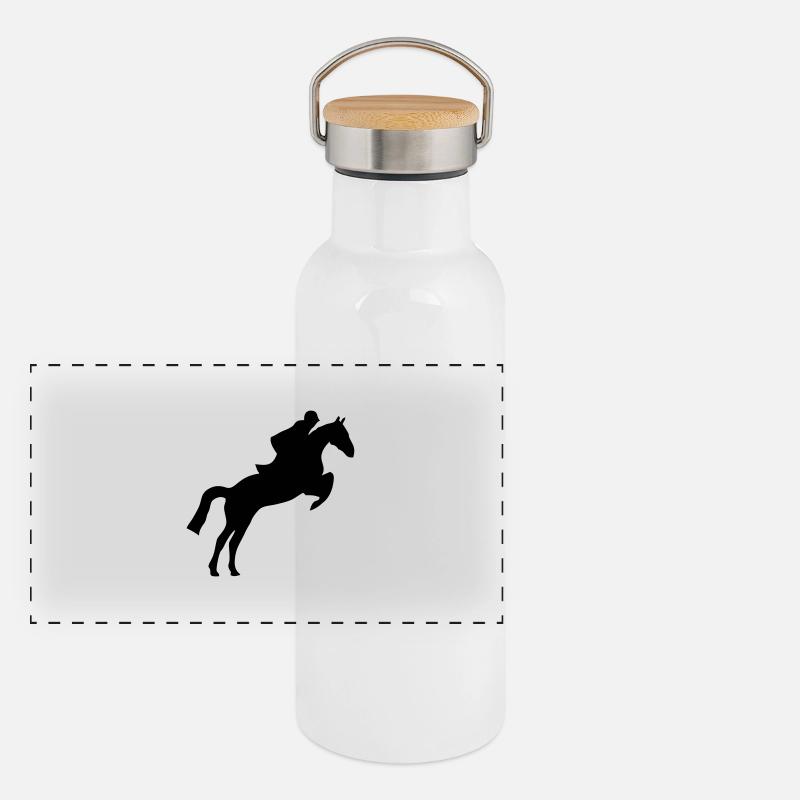 Horse Jumping Gourde isotherme avec bouchon en bambou