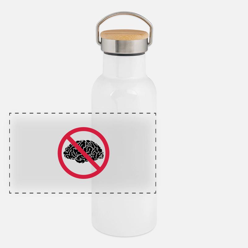 no brains allowed Panoramic Thermal Bottle with Bamboo Lid