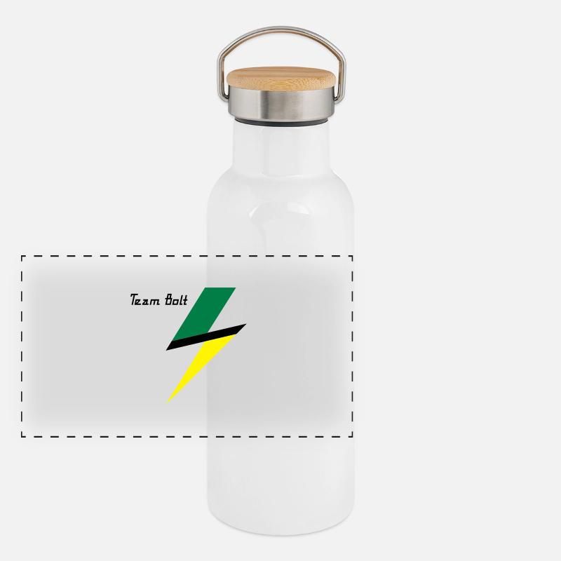 équipe Bolt Gourde isotherme avec bouchon en bambou