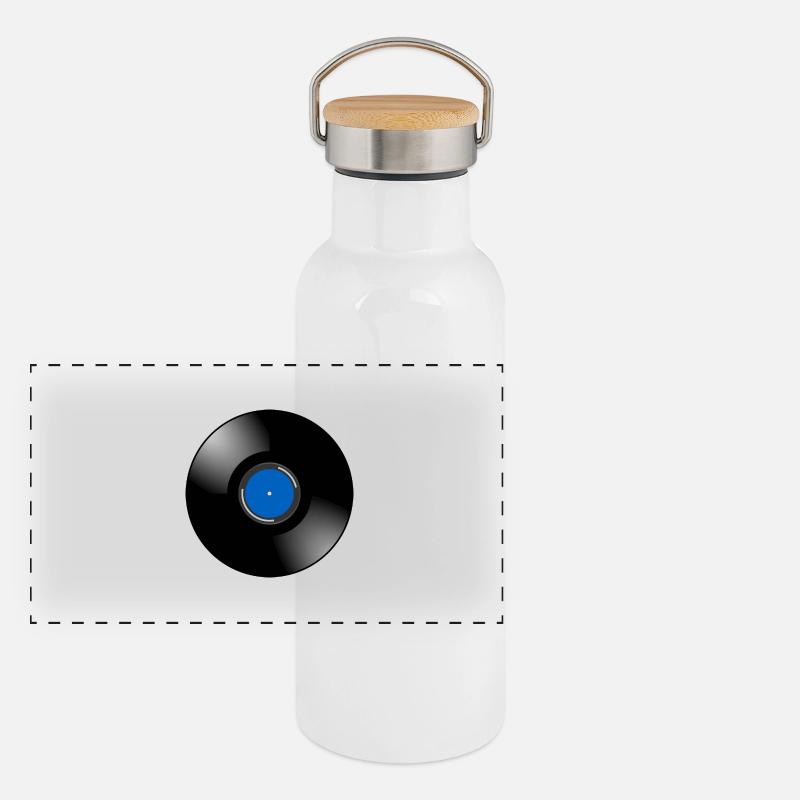 Schallplatte Panorama Thermosflasche mit Bambusdeckel