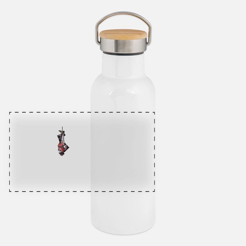 "Der Gehängte" Design- Panorama Thermosflasche mit Bambusdeckel