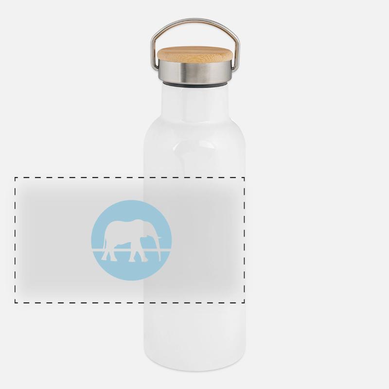 Elephant Gourde isotherme avec bouchon en bambou