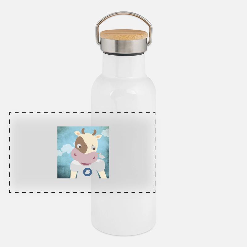 Poster Kuh Kinderzimmer Ahoi Moin Panorama Thermosflasche mit Bambusdeckel