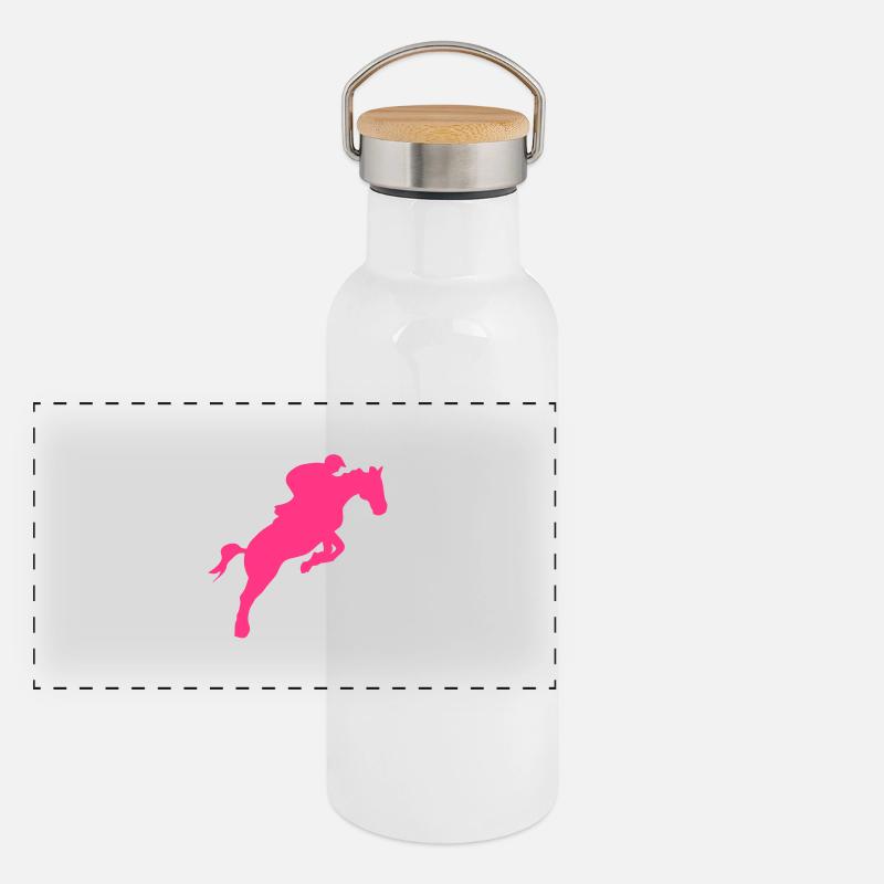 equitation cavalier11 obstacle cheval sa Gourde isotherme avec bouchon en bambou