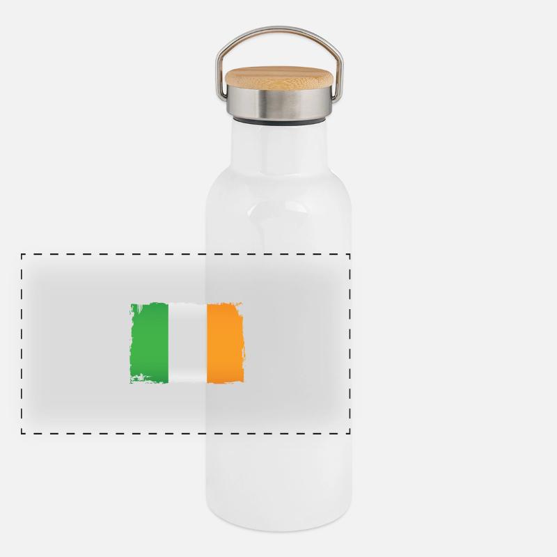 Irish flag de Panorama Thermosflasche mit Bambusdeckel