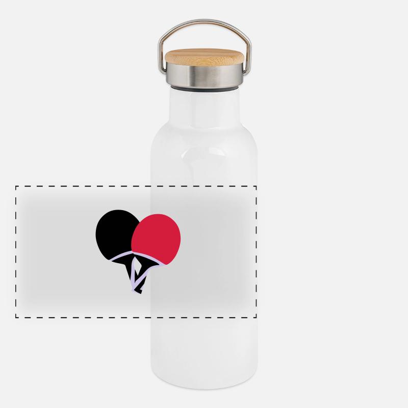 Table tennis, ping pong Panoramic Thermal Bottle with Bamboo Lid