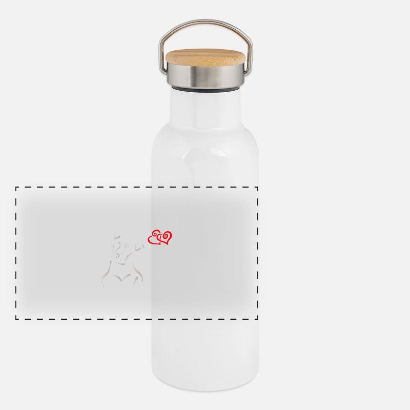 Hundeliebe Panorama Thermosflasche mit Bambusdeckel