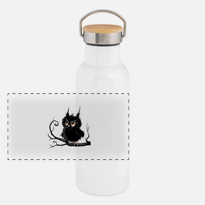 Grumpy Fogy Owl Panoramic Thermal Bottle with Bamboo Lid