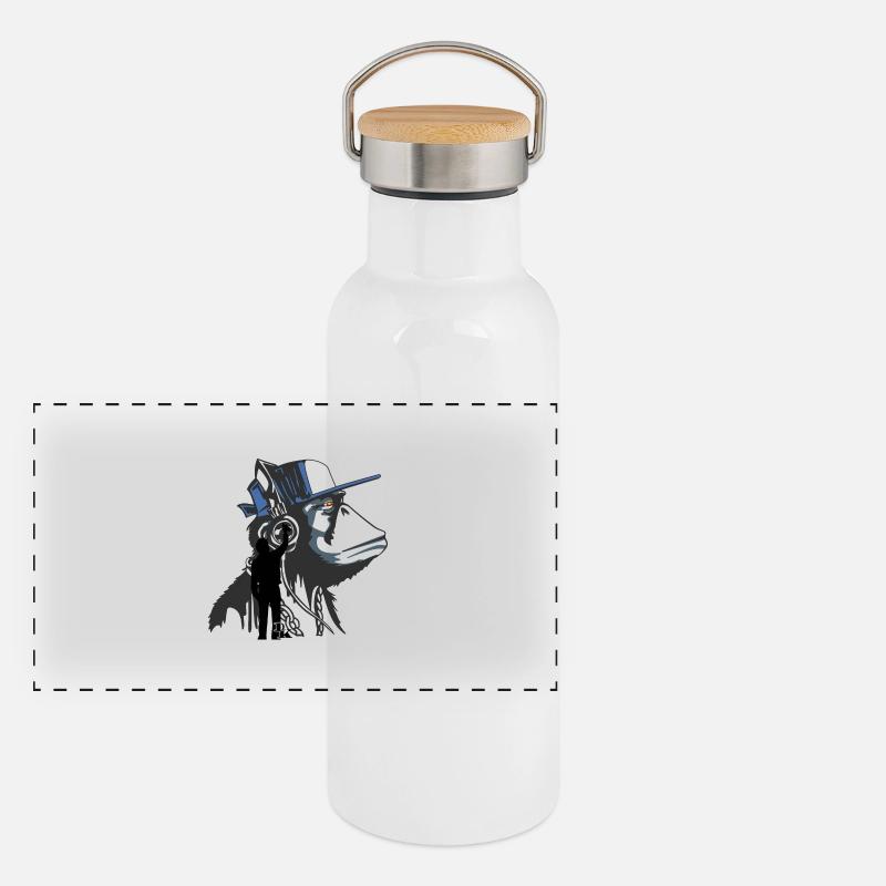 Graffiti ist Kunst von dk Panorama Thermosflasche mit Bambusdeckel