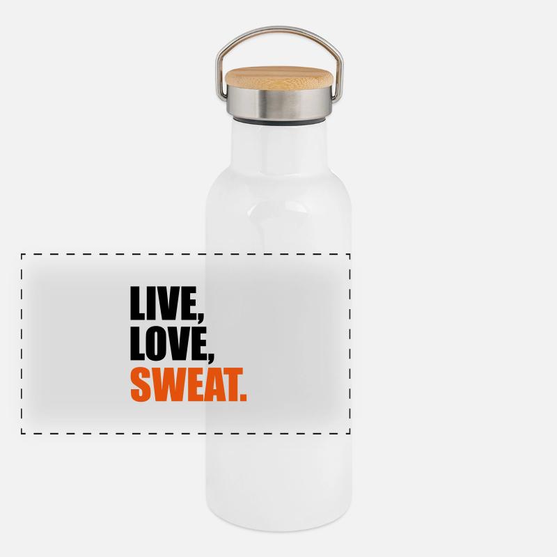 fitness Panorama Thermosflasche mit Bambusdeckel