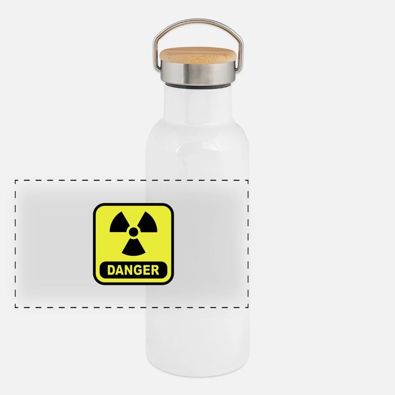 Danger Atom Panorama Thermosflasche mit Bambusdeckel