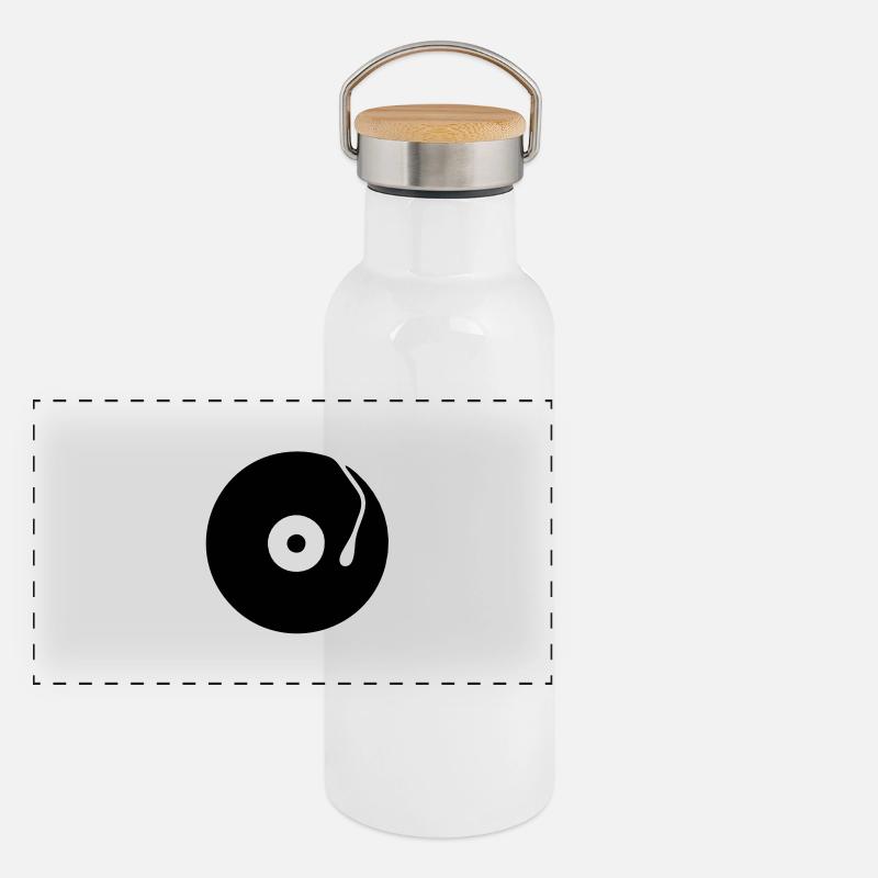 DJ Turntables Turntable record vinyl Panoramic Thermal Bottle with Bamboo Lid