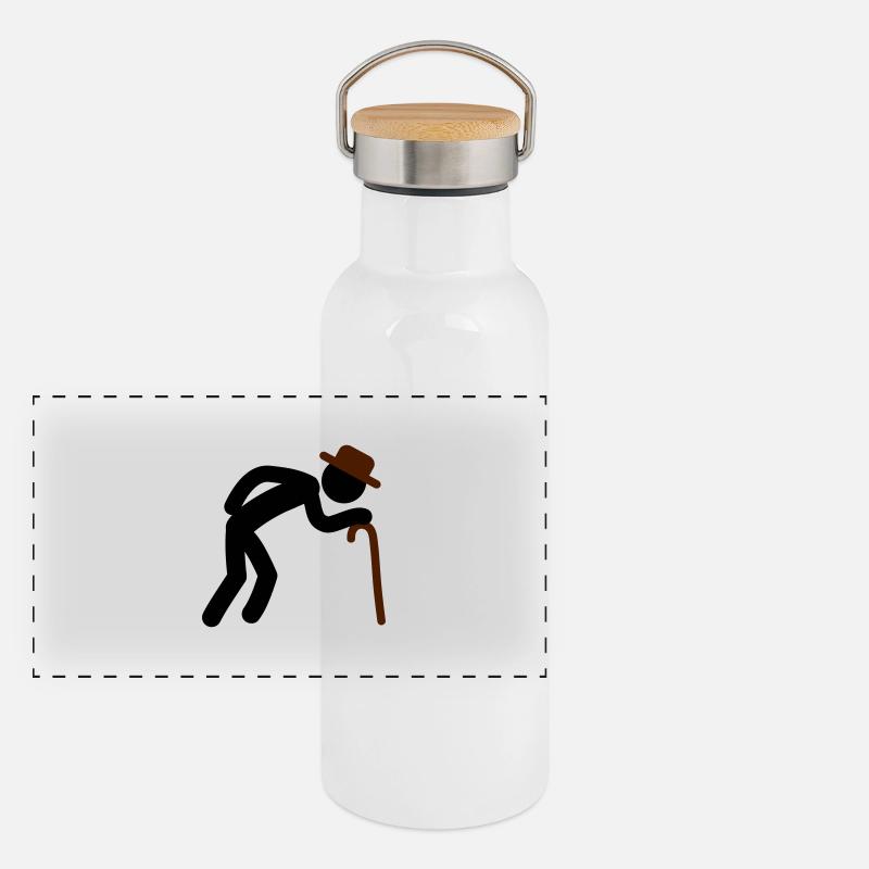 Old Man Gourde isotherme avec bouchon en bambou