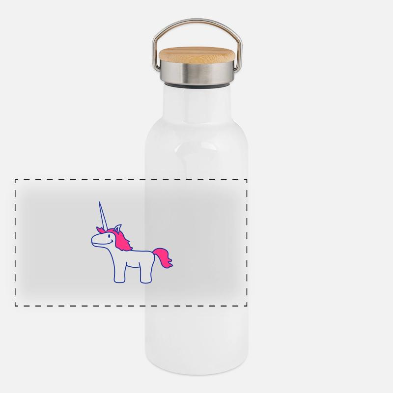 Unicorn Gourde isotherme avec bouchon en bambou