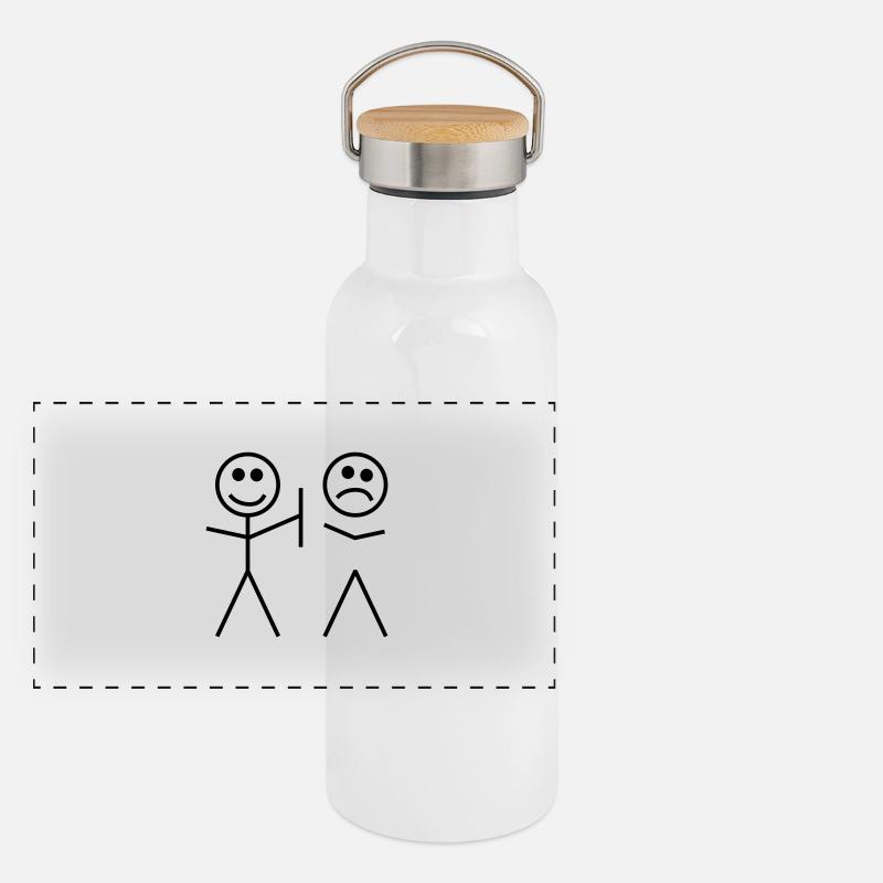 Wicked chiffre de bâton humour Gourde isotherme avec bouchon en bambou
